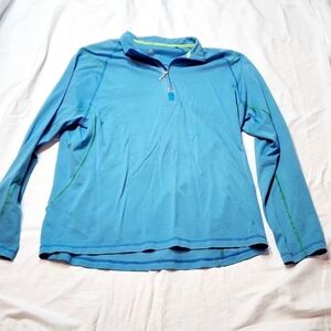 Tommy Bahama Light Blue Quarter-Zip Pullover with Lime Accents